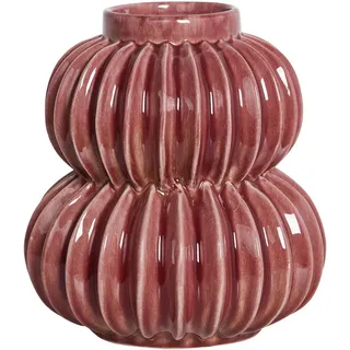 Beliani Blumenvase Steinzeug rot Watermoss , Keramik , Mode , 28 cm , Dekoration, Vasen, Keramikvasen