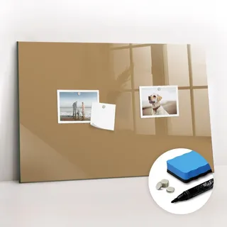 Tulup Magnettafel 60x40 Beige schwarzer Marker , Glas , 60x0.4x40 cm , Bilder & Rahmen, Pinnwände & Magnettafeln