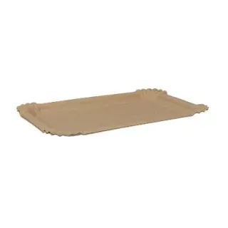 Verive Pappteller eckig, braun, 13 x 20 cm, Umweltfreundlicher Einwegteller mit abgerundeten Ecken, 1 Karton = 6 Packungen à 250 Stück