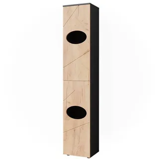 Vicco Wäscheschrank Irma Anthrazit/Goldkraft Eiche 37.2 x 192 cm