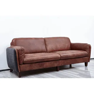 Luxury Vintage 3+2 Sitzer Echtleder Möbel Wohnzimmer Sofa Suite Loft garnituren - Braun