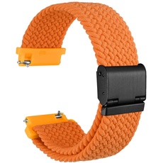 WOCCI 20mm Gewebtes Nylon Uhrenarmband für Damen und Herren, Schnellverschluss, Verstellbare Schwarze Schnalle (Orange)