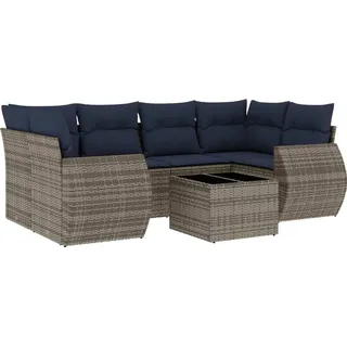 vidaXL 7-tlg. Gartensofa-Set grau Polyrattan