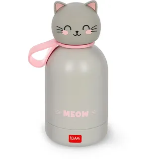 Legami - Hot&Cold BFF Kinder-Wasserflasche, Kitty-Motiv, doppellagig aus 18/8 Edelstahl mit luftdichtem Verschluss, hält 12 h heiß und 24 h kalt, Fassungsvermögen 310 ml