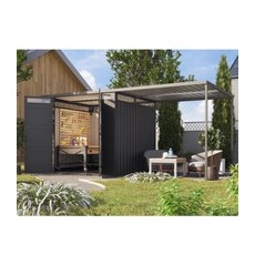 Karibu Gartenhaus Set Mateo 2 Anthrazit mit Anbaudach 225 m 5,37 m2