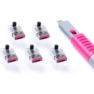 Smartkeeper Essential / 5 x LAN Cable Locks mit 1 x Lock Key Basic/Pink