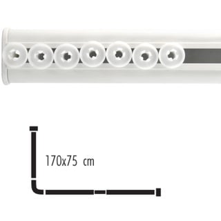 Spirella Teleskopstange Surprise | Duschvorhangstange Duschvorhangschiene ohne Bohren | Spannstange, durch Drehen verstellbar, sicherer Halt | als Duschstange, Kleiderstange | 80 x 80 cm, 90 x 90 cm, 170 x 75 cm Weiß