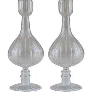 AM Design Dekovase »Tischvase aus Glas, Höhe ca. 24 cm«, (Set, 2 St.), Glasvase, Dekoobjekt, farblos