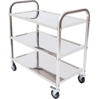 Servierwagen, langlebiger Edelstahl, mobiles Design, Silber