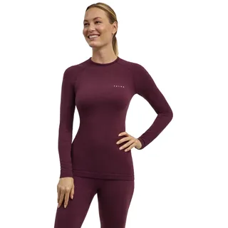 Falke Damen Baselayer-Shirt Wool-Tech Protective W L/s Sh Wolle Funktionsmaterial schnelltrocknend 1 Stück, Rot Barolo 8526, M