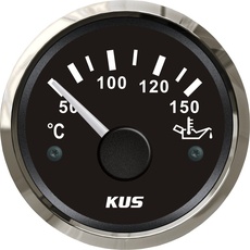 KUS Öltemperaturanzeige 50-150 °C Mit Hintergrundbeleuchtung 12V / 24V 52MM (2") (Schwarz)