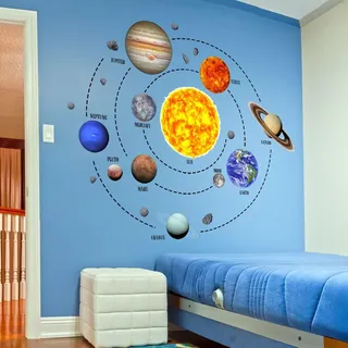 WandSticker4U®- Wandtattoo PLANETEN groß (158x126 cm) I Wandsticker Sonnensystem Weltraum Universum Galaxie Jugendzimmer I Wandaufkleber Kinderzimmer Deko Junge Mädchen Teenager XXL