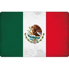 Blechschild Wandschild 20x30 cm Mexiko Fahne Flagge