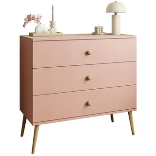 Lookway Kommode mit Schubladen Harmony Natürlich Rosa , Holzwerkstoff , 100x85x41 cm , Kleinmöbel, Kommoden, Kommoden