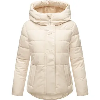 Marikoo Damen Winter Jacke gesteppt Teddyfell gefüttert Steppjacke mit Kapuze - Recyceltes Obermaterial Elira