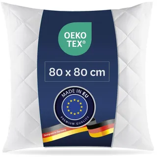 7dreams Microfaser Kopfkissen gesteppt 80 x 80 cm Weiß