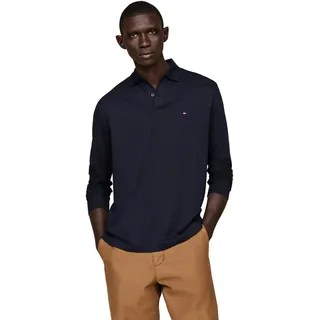 Tommy Hilfiger Herren Poloshirt Langarm Liquid Cotton Regular Fit, Blau (Desert Sky), 3XL