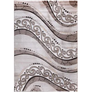 Vintage-Teppich , Creme, Weiß, Graubraun , Textil , orientalisch , rechteckig , 120x170 cm , Teppiche und Böden, Teppiche, Webteppiche