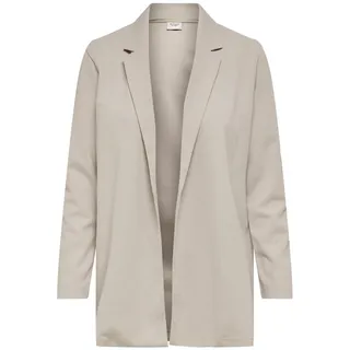 JdY Eleganter Blazer Langarm Basic Cardigan Business Jacke Mantel ohne Verschluss JDYGEGGO, Farben:Hellgrau, Größe:S