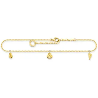 Thomas Sabo Fußkette Muscheln Gold 925 Sterlingsilber, 750 Gelbgold Vergoldung