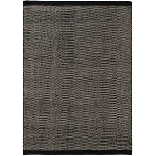 benuta Pure Wollteppich Rocco Schwarz/Weiß 70x140 cm , Textil , Beton Optik , Rechteckig , 70x140 cm , pflegeleicht , Teppiche und Böden, Teppiche, Schafwollteppiche