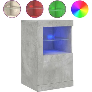 vidaXL Beistellschrank mit LED-Leuchten Betongrau Holzwerkstoff - Grau
