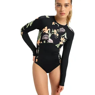 Roxy Fashion Damen-rashguard Mit Langen Ärmeln - Anthracite Island Escape - 2XL