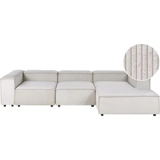 BELIANI Ecksofa Taupe Cord L-förmig 4-Sitzer Modulsofa mit Chaiselongue Linksseitig Wohnzimmermöbel Modern Wohnzimmer Wohnecke Sitzecke - Beige, Schwarz