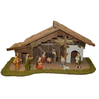 Alfred Kolbe Krippe »Krippenstall« mit 13 cm Poly-Figuren 11tlg., braun