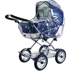 sunnybaby 10020 - Universal Regenverdeck, Regenschutz für EXTRA GROSSE Kinderwagen, Babywanne, Soft-Tragetasche | Kontaktfenster für optimale Luftzirkulation | glasklar | Qualität: MADE in GERMANY