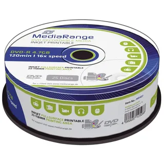 MediaRange DVD-R 4.7GB 16x 25er Spindel bedruckbar (MR407)