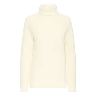 Rollkragenpullover OXMO "Rollkragenpullover OXKimse", Damen, Gr. XXL, weiß (marshmallow), Obermaterial: 70% Baumwolle CO recyc.. 30% Polyester Pol. recyc.., Pullover Rollkragenpullover