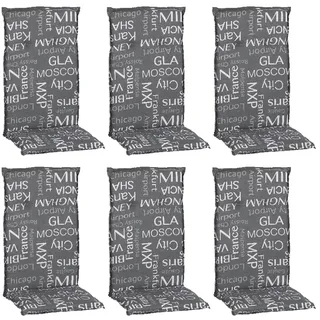 BEO Hochlehner Auflage 118 x 50 x 6 cm grau 6-tlg.