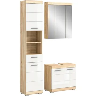 INOSIGN »Siena, 3 teilig, bestehend aus:«, (Set, 3 St.), Hochschrank, Waschbeckenunterschrank, Spiegelschrank
