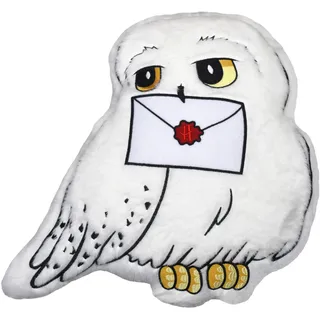 United Labels Harry Potter Kissen - Hedwig mit Brief Plüsch Eule Dekokissen Zierkissen Kopfkissen Sitzkissen Weiß 40 x 40 cm