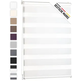 Blumtal Doppelrollo 60 x 155-195cm - Klemmfix Rollo, Rollos für Fenster ohne Bohren, Klemmrollo für Fenster & Türen, Seitenzugrollo, Weiß