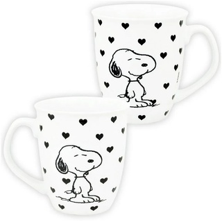 UNITED LABELS The Peanuts Tasse Snoopy - Herzen Kaffeetasse Kaffeebecher Weiß aus Keramik 280 ml