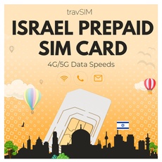 travSIM Israel SIM Karte | 12GB Mobile Daten bei 4G/5G Geschwindigkeiten | SIM Karte für Israel funktioniert in iOS & Android Geräten | Der Plan der Israel SIM Karte ist 30 Tage gültig
