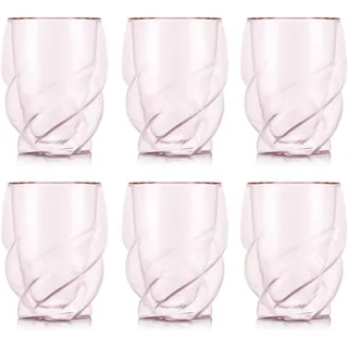 Bodum Double Walled Glasses pack of 2 PAVINA PARIS Transparent Pink - 270ml Cups - Dishwasher Safe Thermal Cup - Mouth-blown Borosilicate Glass