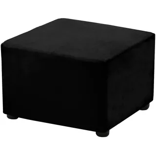 QUARKZMAN 1 Stück Ottomane Schonbezug Hockerbezug, für Länge 88.9-111.8cm Hocker Hussen für Fußhocker, Stretch Bezug Waschbar Ottomane Abdeckung Überzug Hocker Protector - Schwarz