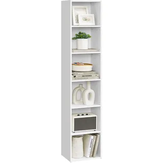 VASAGLE Bücherregal 24 x 30,2 x 160,7 cm Wolkenweiß