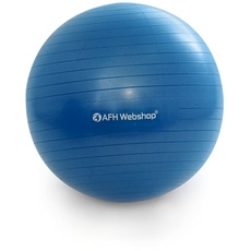 AFH-Webshop Gymnastikball | Fitnessball | Sitzball | Yogaball | Sportball | Bürostuhl | Stuhl | in trendigen Blautönen | mit Pumpe (Ø 65 cm | dunkelblau)