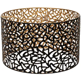 Vintage Metal round lampenschirm,schwarz gold, hohlgeschnitzt, Trommelform, für Stehlampe, Hängelampe,Tischlampe,Deckenleuchte (Rund-7GB)