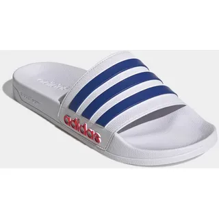 Badesandale ADIDAS SPORTSWEAR "SHOWER ADILETTE", Damen, Gr. 47, cloud weiß, royal blau, pure ruby, Synthetik, Schuhe Badesandale, Badelatschen