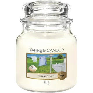 Yankee Candle Clean Cotton mittelgroße Kerze 411 g
