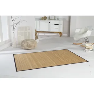 DE-COmmerce Bambusteppich HIGHQ Bambusmatte Läufer mit Bordüre rutschfest 200x250 cm