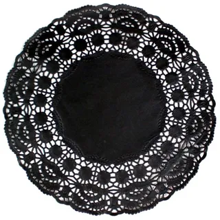 Garcia de Pou 250 Einheit rund Deckchen, 21,5 cm, Papier, schwarz, 21,5 x 30 x 30 cm