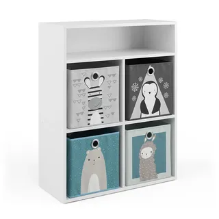 Vicco Kinderregal Luigi Weiß 72 x 90.2 cm 4 Fächern , Holzwerkstoff , 5 Fächer , Rechteckig , 72x90.2x30.6 cm , Babymöbel & Kindermöbel, Babyzimmer, Babyregale & Kinderregale
