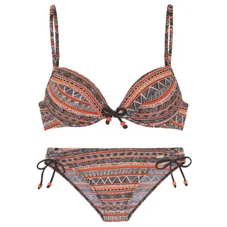 Buffalo Push-Up-Bikini Mit trendigem Streifendruck, braun