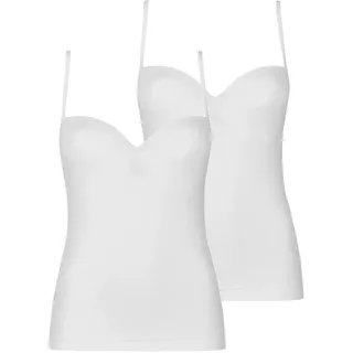 BH-Hemd NINA VON C. "2er Pack BH Hemdchen Secret", Damen, Gr. 75, Cup C, weiß (weiß weiß), Obermaterial: 95% Polyamid PA. 5% Elasthan EL., BHs BH-Hemd